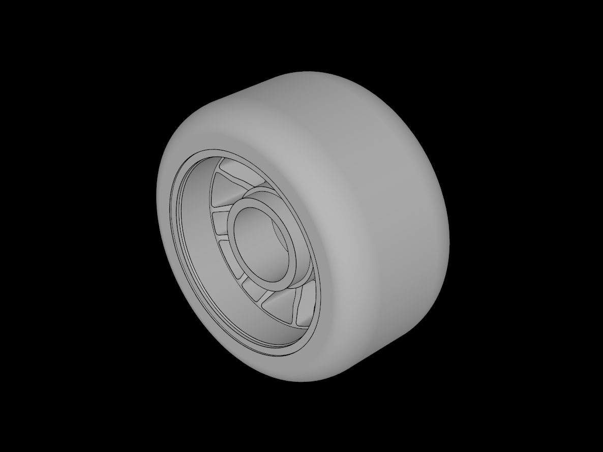 Lego Compatible (105162.dat) Wheel 13.4 x 24 with Integral Smooth Racing Tyre