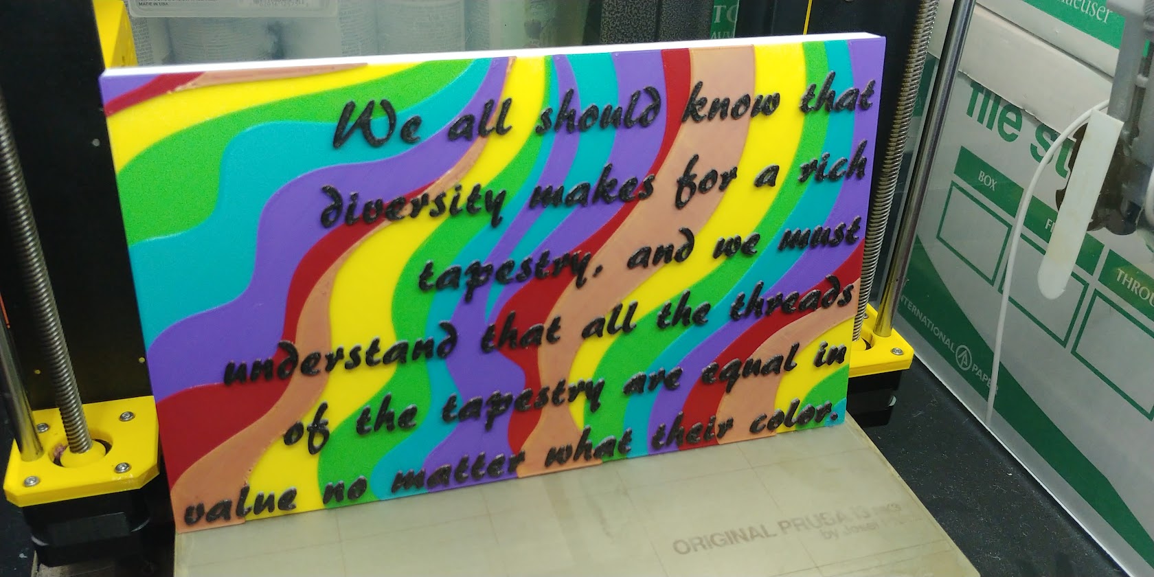 "Diversity makes for a rich tapestry..." art piece