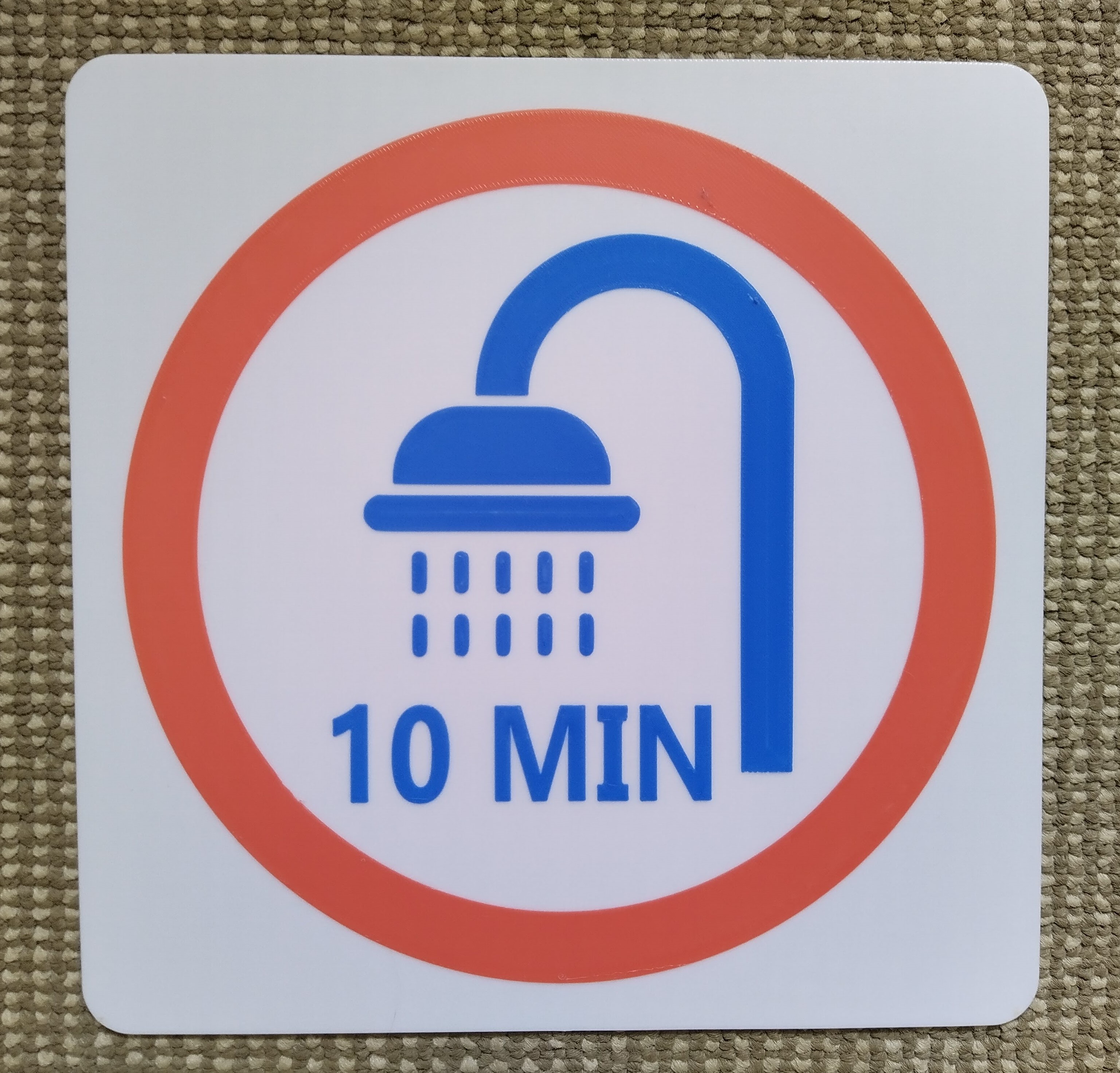 SHOWER TIME LIMIT SIGN by multilayers Download free STL model