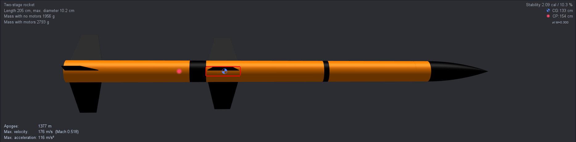 2 stage model rocket
