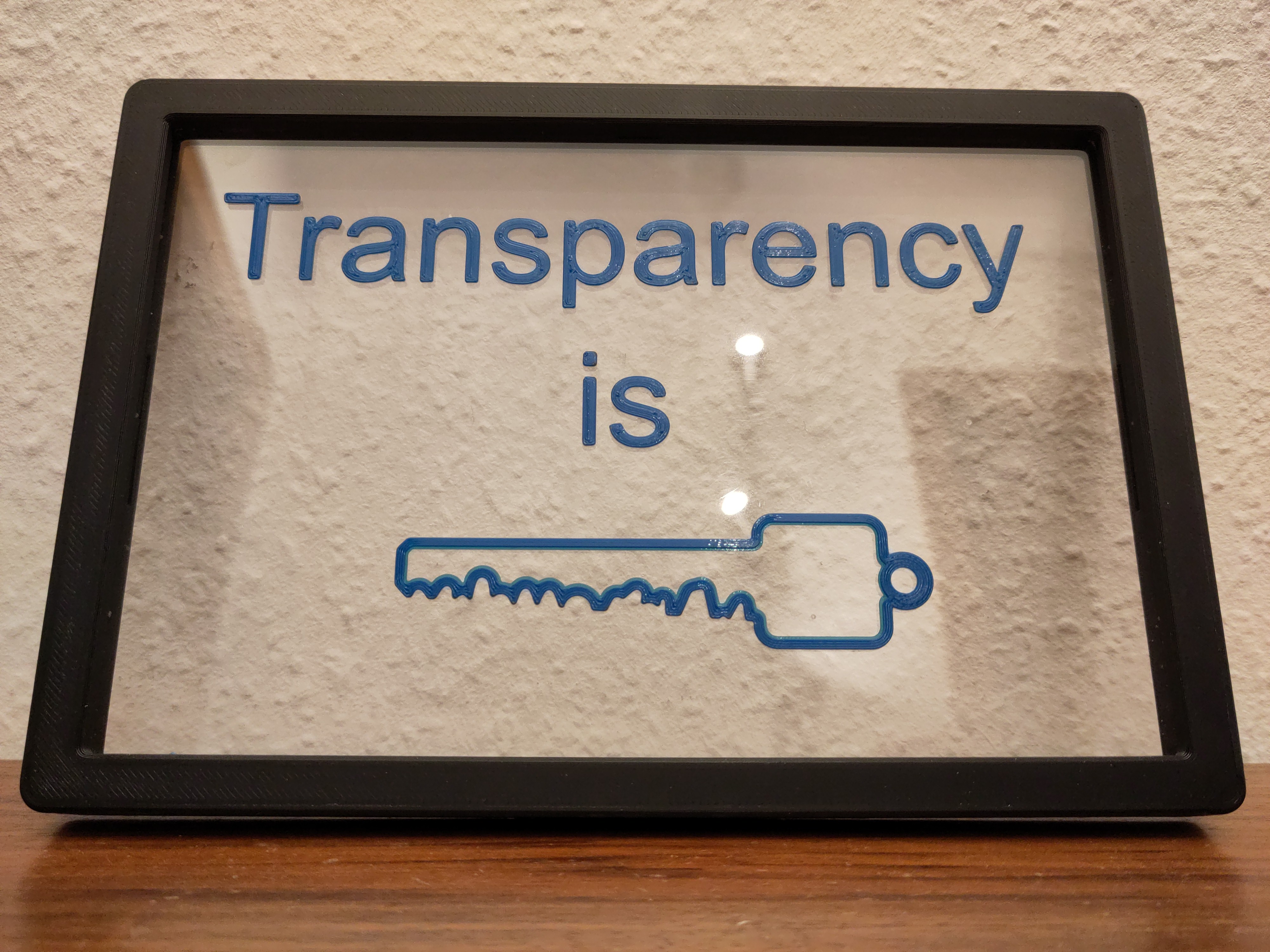 Transparency is Key framed art - print on (PETG-) sheets