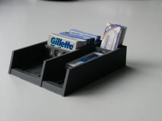 Modular double edge razor blades storage tray