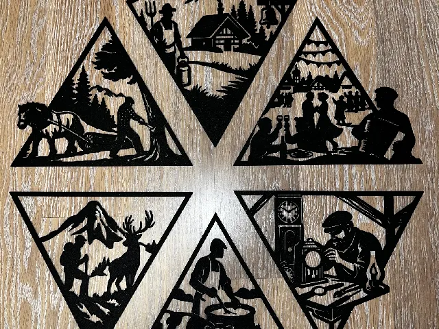 Triangle Wall Art, Rural Mountain Crafts