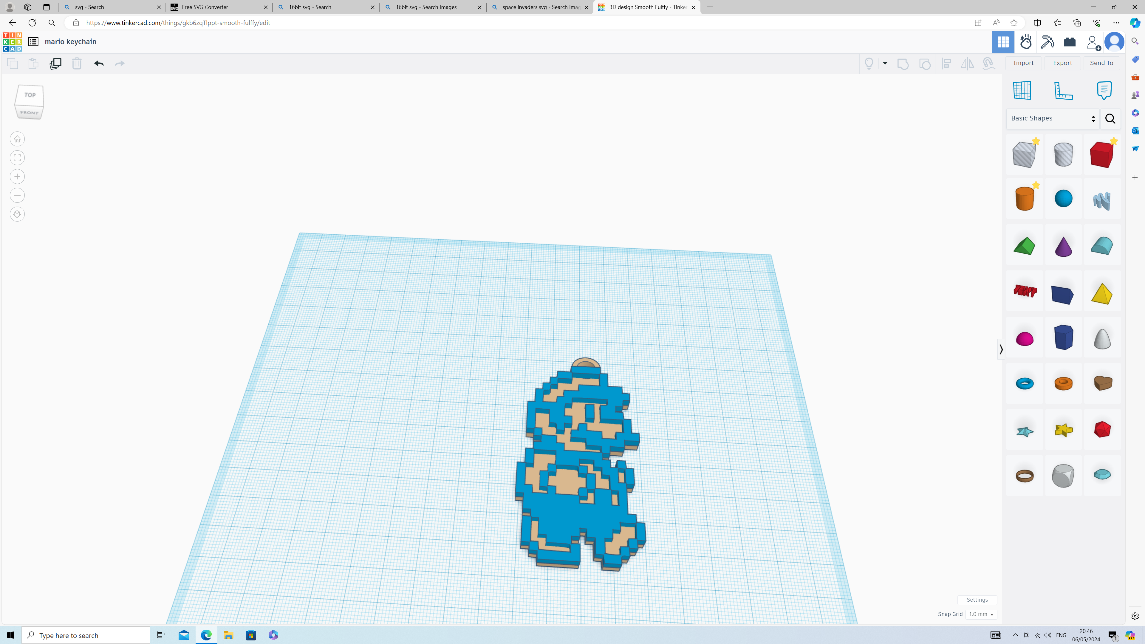 Super Mario pixel keychain