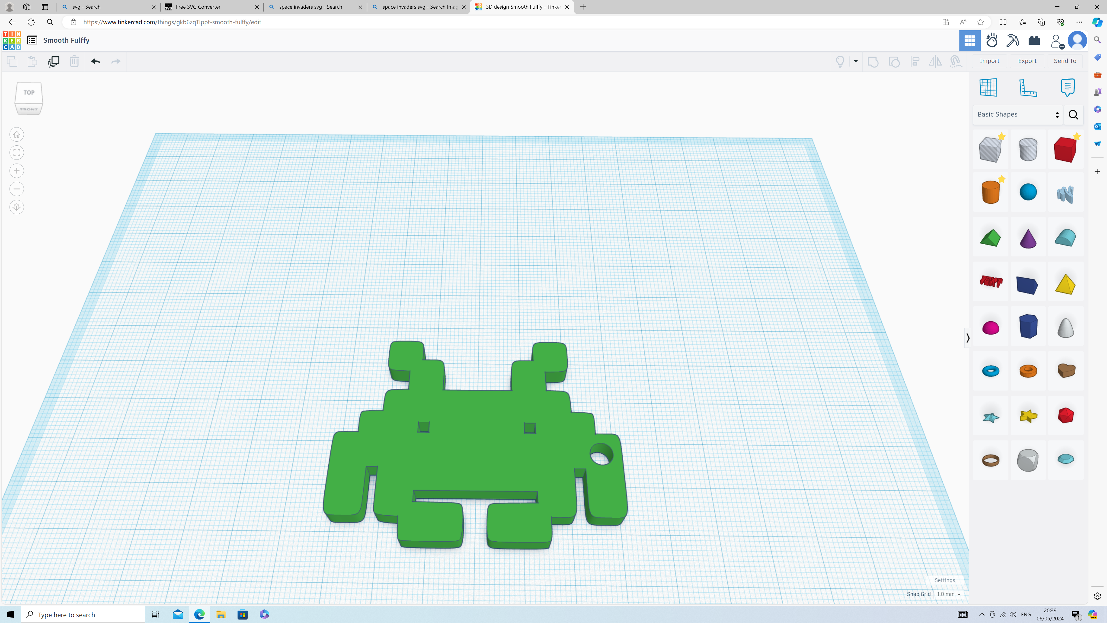 Miniatura 2 do modelo 3D space invaders keychain