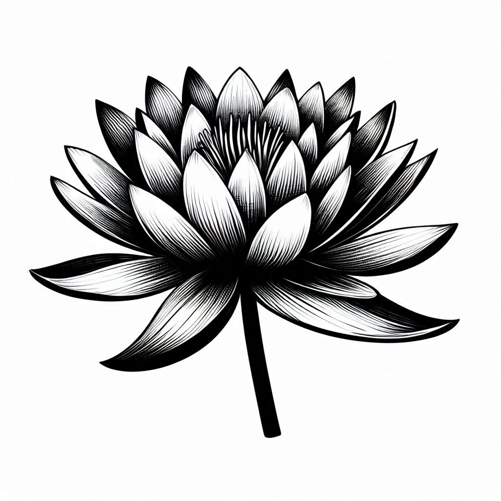 Waterlily flower pattern brooch