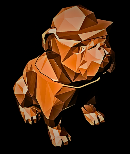 Bulldog-Low Poly (Shirt and Hat-Remix)