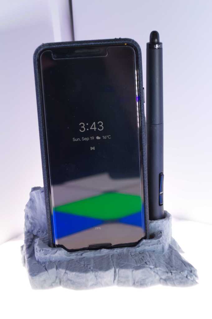 Phone Stand Stone With Wacom Pen Holder