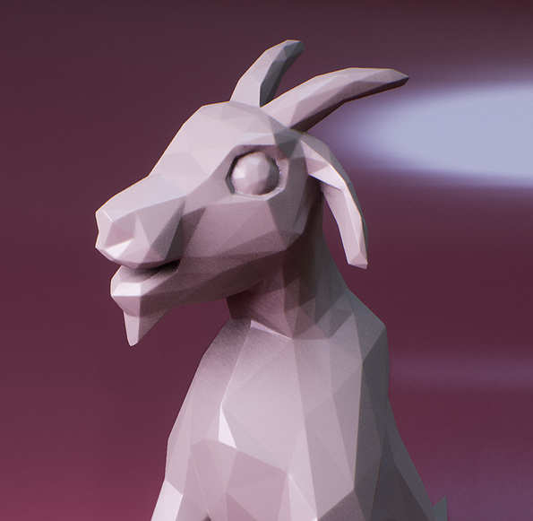 Low Poly Goat Figure
