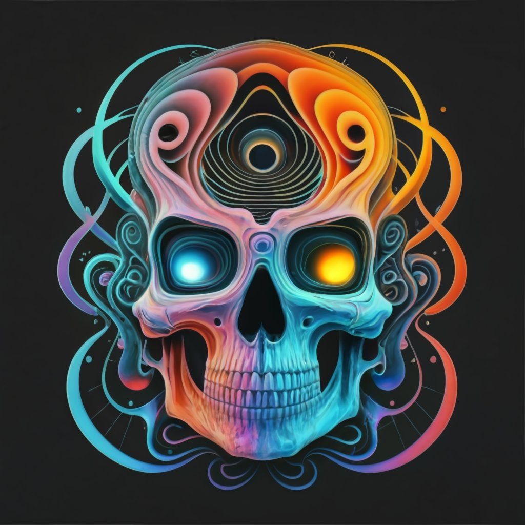 Colourful Skull, Coloured Lithophane