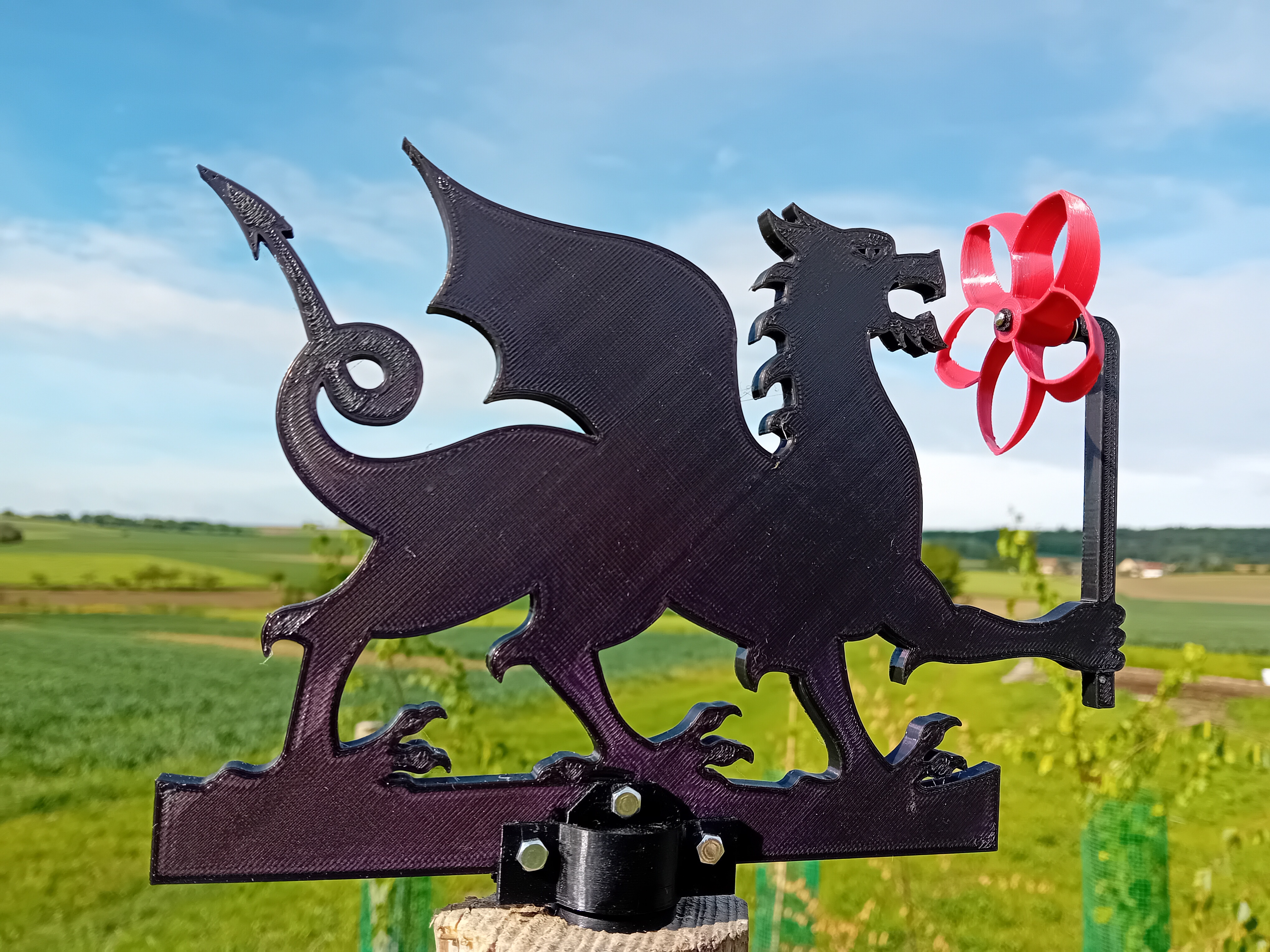 Dragon Weather Vane with Windmill