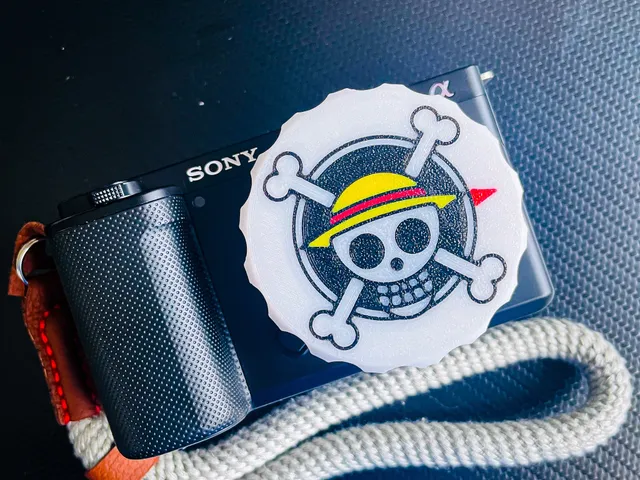 Sony Camera Body Cap and Rear Lens Cap with One Piece Strawhat logo