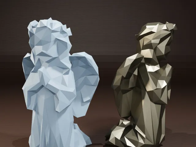 Low poly Angel on knees