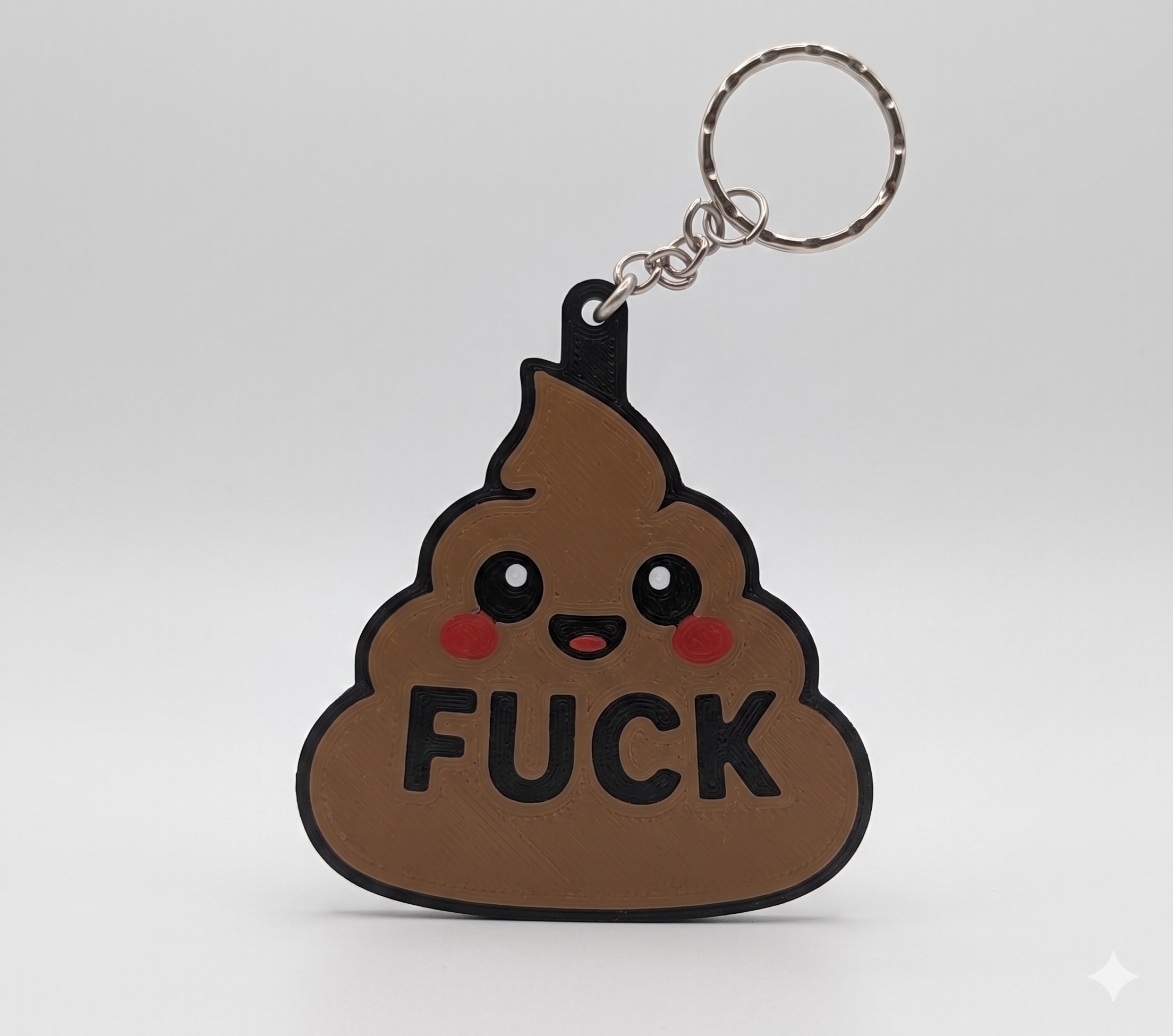 3D Printed Kawaii Poop "F*ck" Novelty Keychain | Humorous Gag Gift — miniatura 5