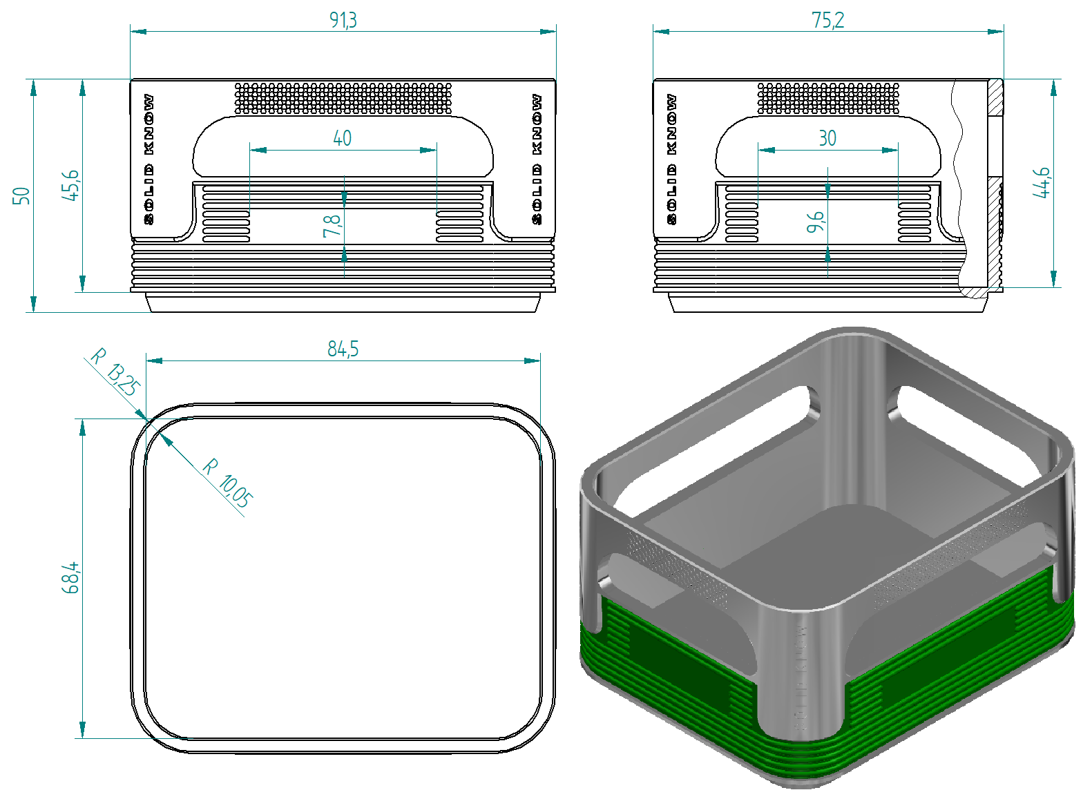 Miniatura 2 do modelo 3D Mini boxes Stackable (Veltins beer crate design)