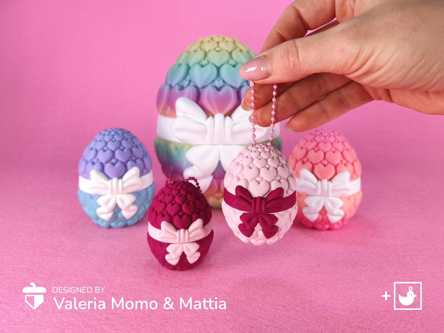 Love Egg Containers with Bow  (Sweet Valentine)