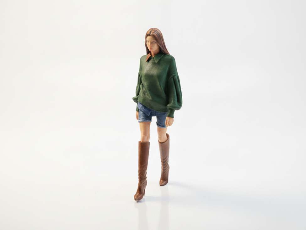 Sweater Girl Fashion Figurine Female 3D Printable