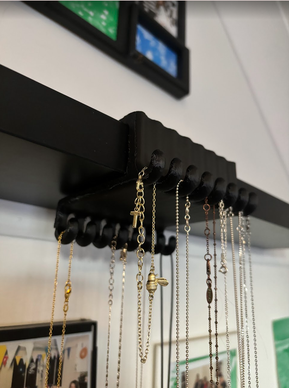 Necklace hooks for Ikea MOSSLANDA Shelf