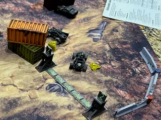 Gaslands traffic barriers, Dungeonsticks style!