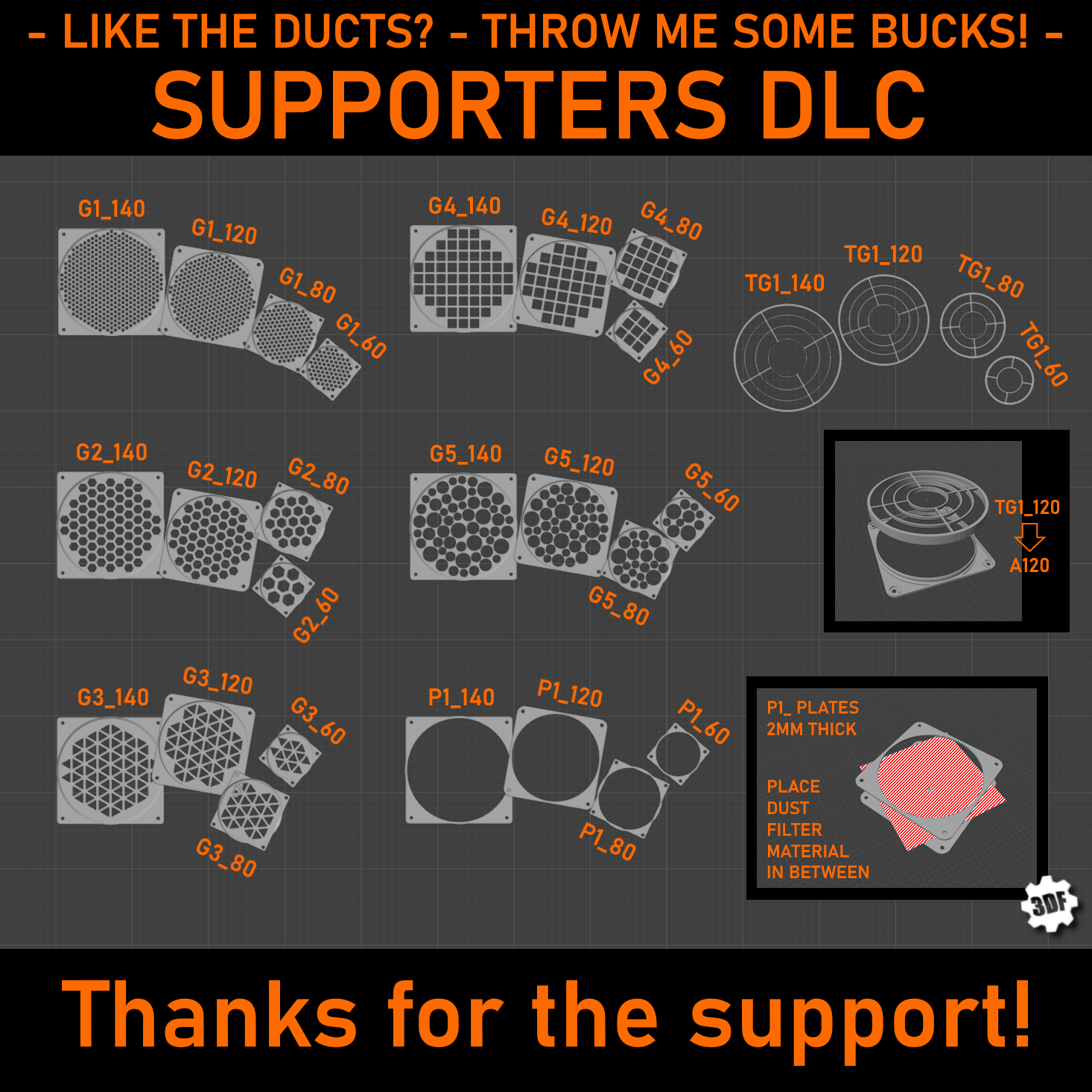PC Cooling Ducts System Supporters DLC
