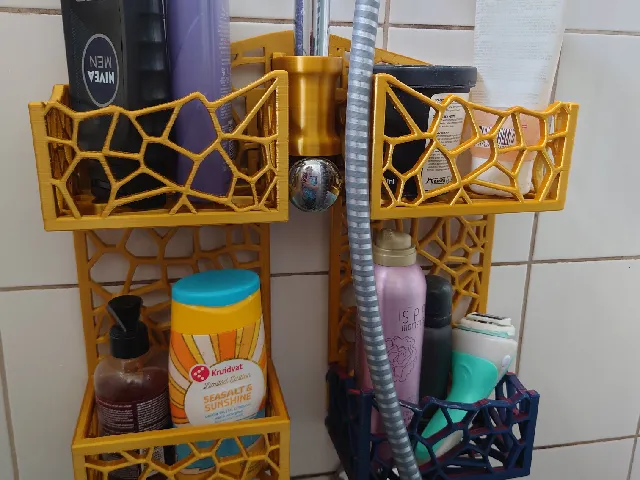 Voronoi shower basket rack
