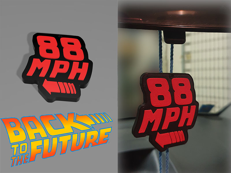 88 mph back to the future car pendant