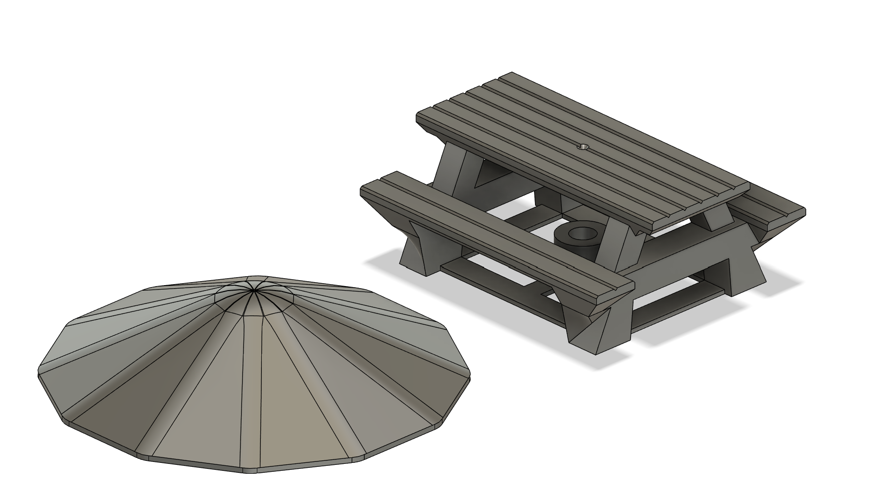 Basic Picnic Table with Umbrella • 1:64 Scale by Starstreak Designs ...