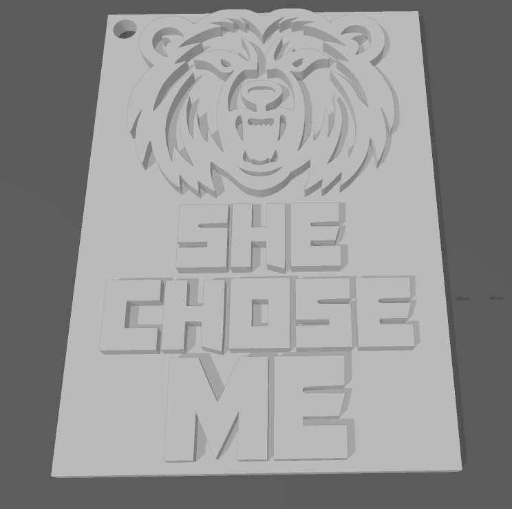Porte-clé Ours " She Chose me "