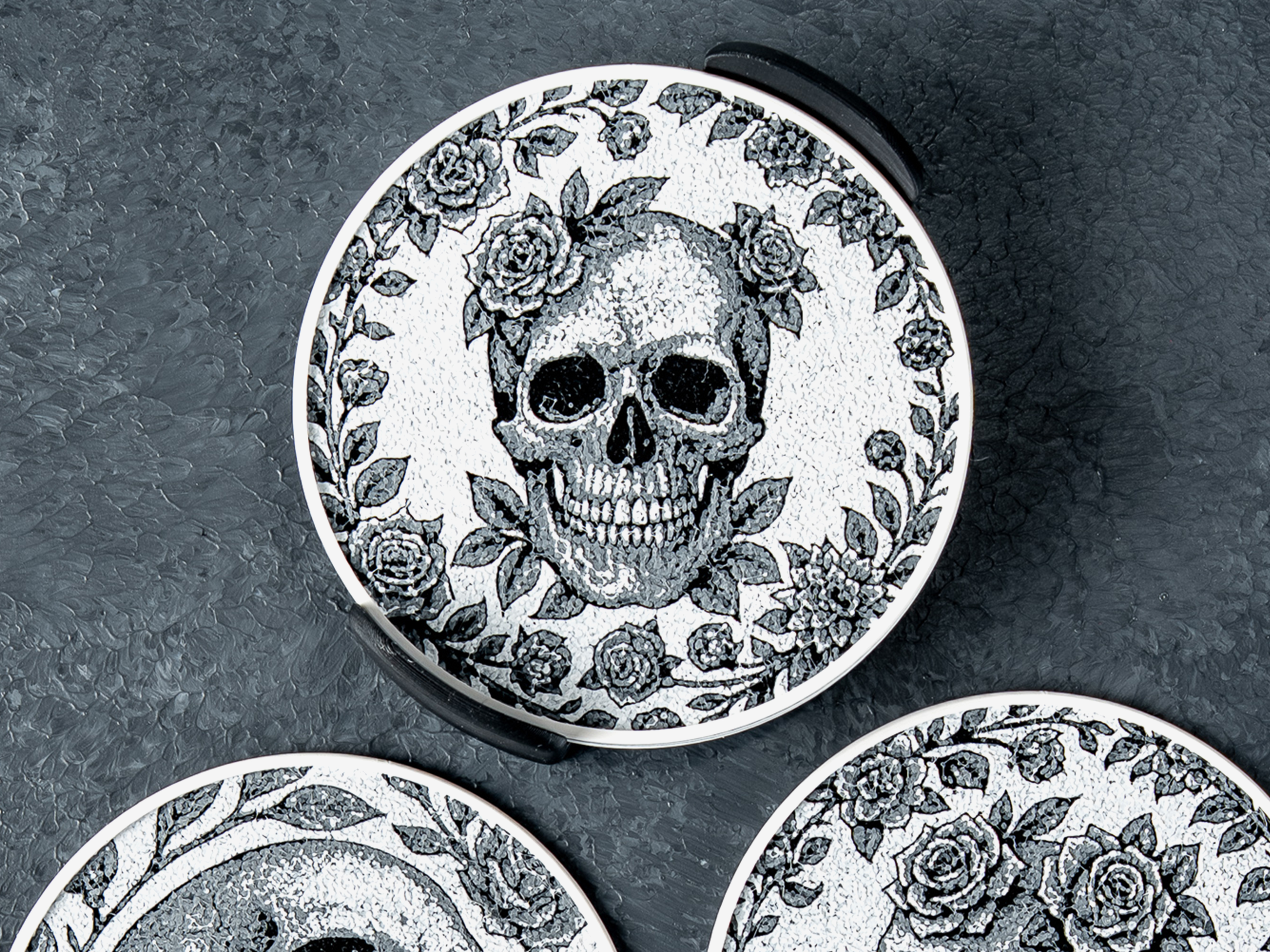 Floral Skull Coasters