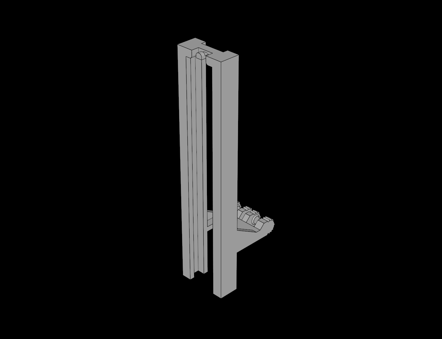 Lego Compatible (4518b.dat) Forklift Rails  2 x  3 x  7.667 Locking with  4 Fingers