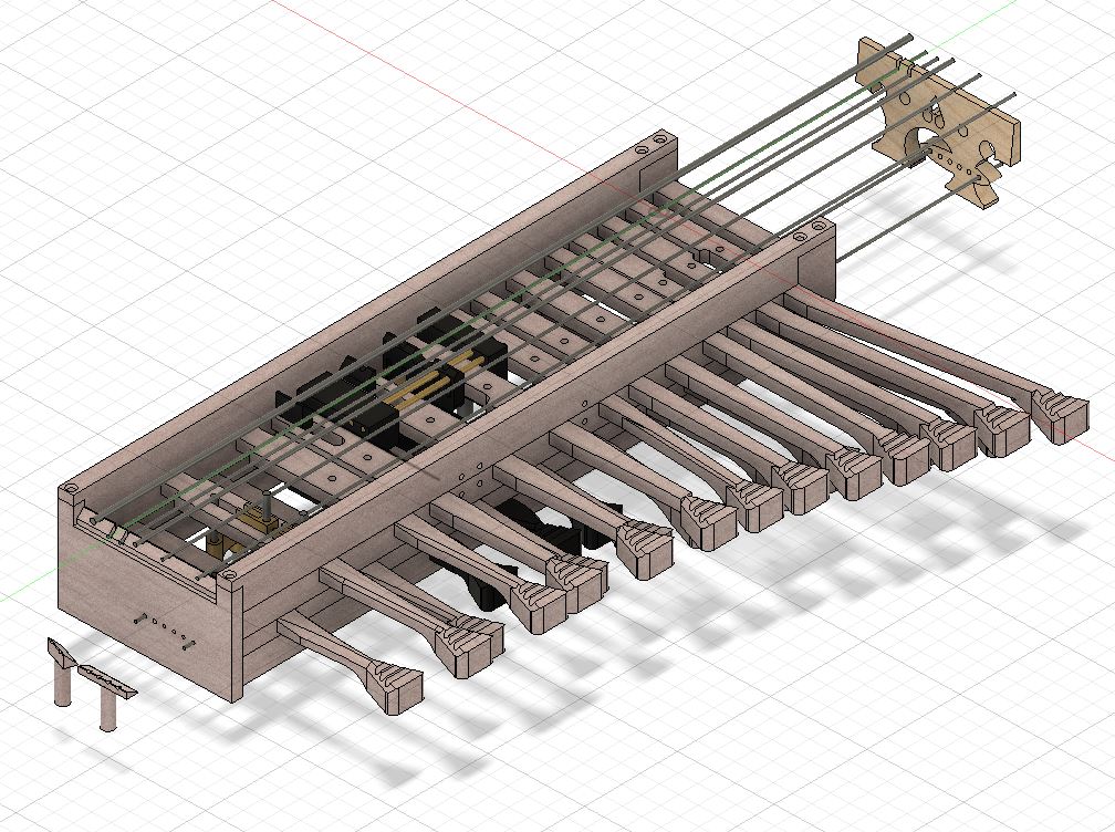 Keybox for Nyckelharpa - Double Octave Silverbasharpa in D