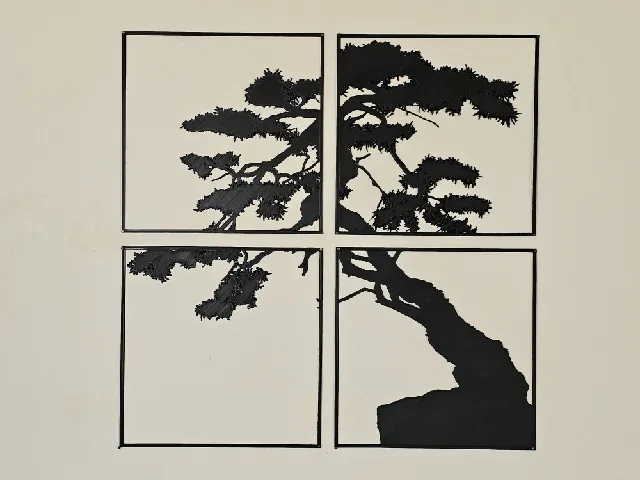 Wandbild Silhuette Bonsai