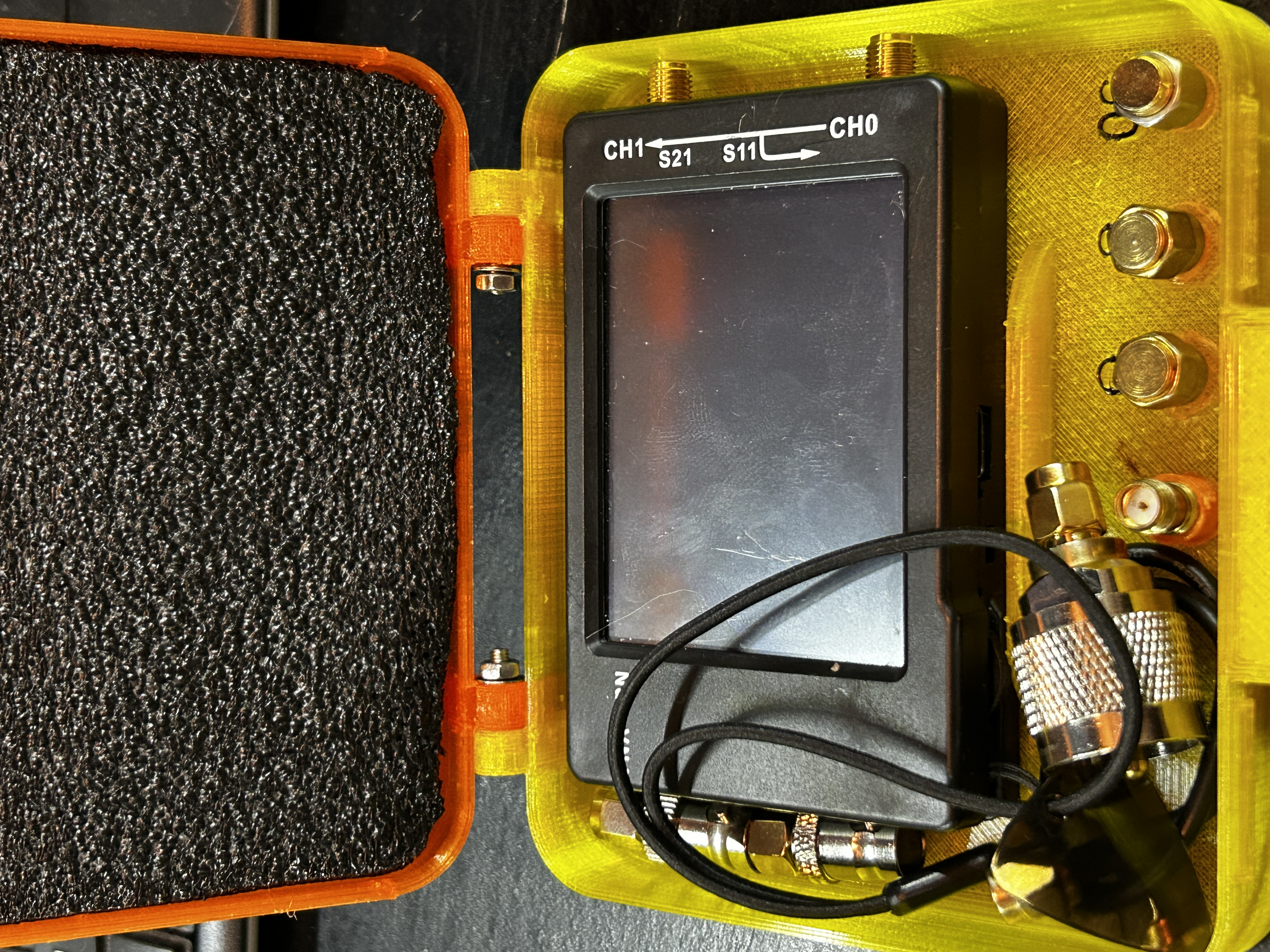Simple Nano VNA carry case (Briefcase) with Calibration slug holders