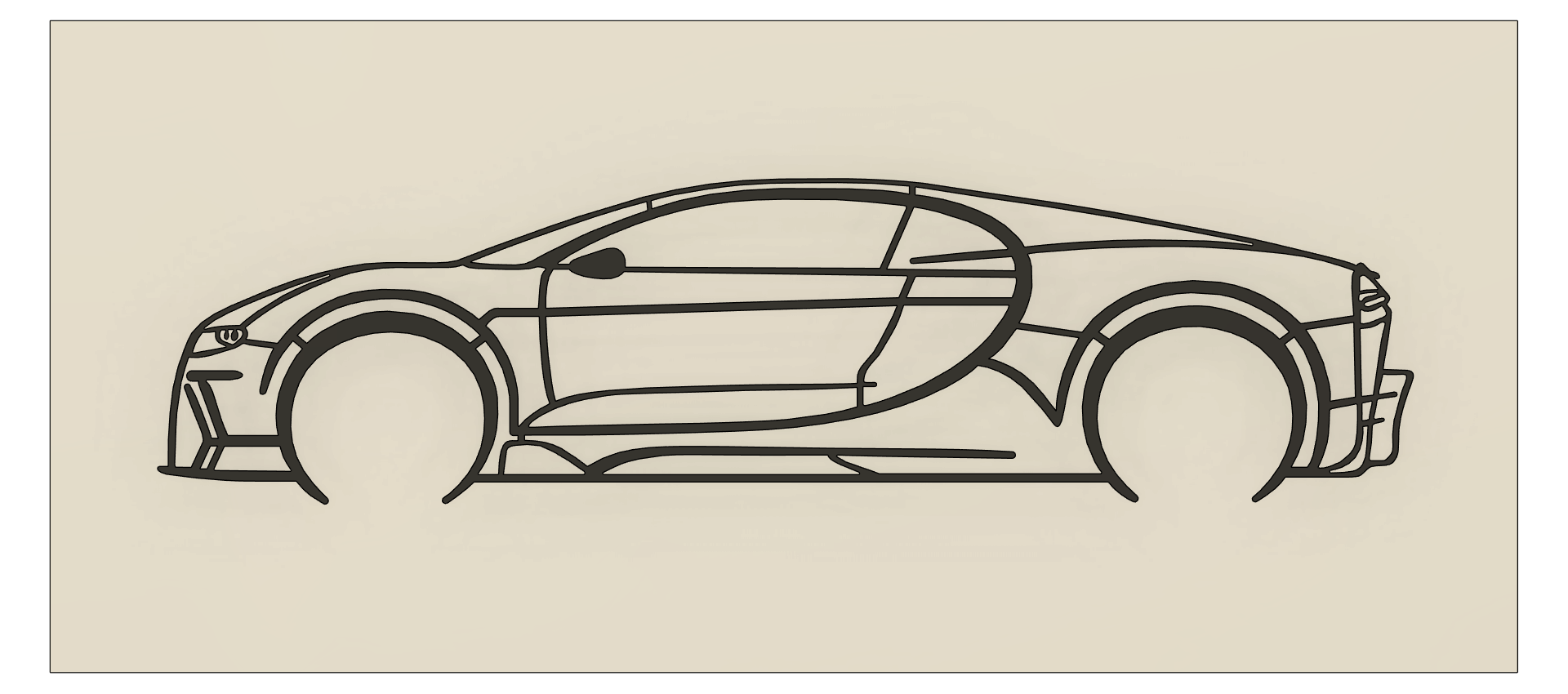 Bugatti Chiron Silhouette Wall Art by BigTastyBacon | Download free STL ...