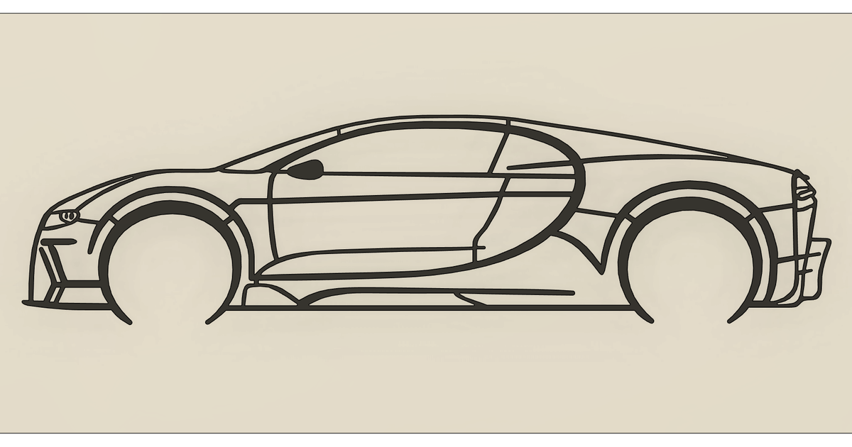 Bugatti Chiron Silhouette Wall Art by BigTastyBacon | Download free STL ...