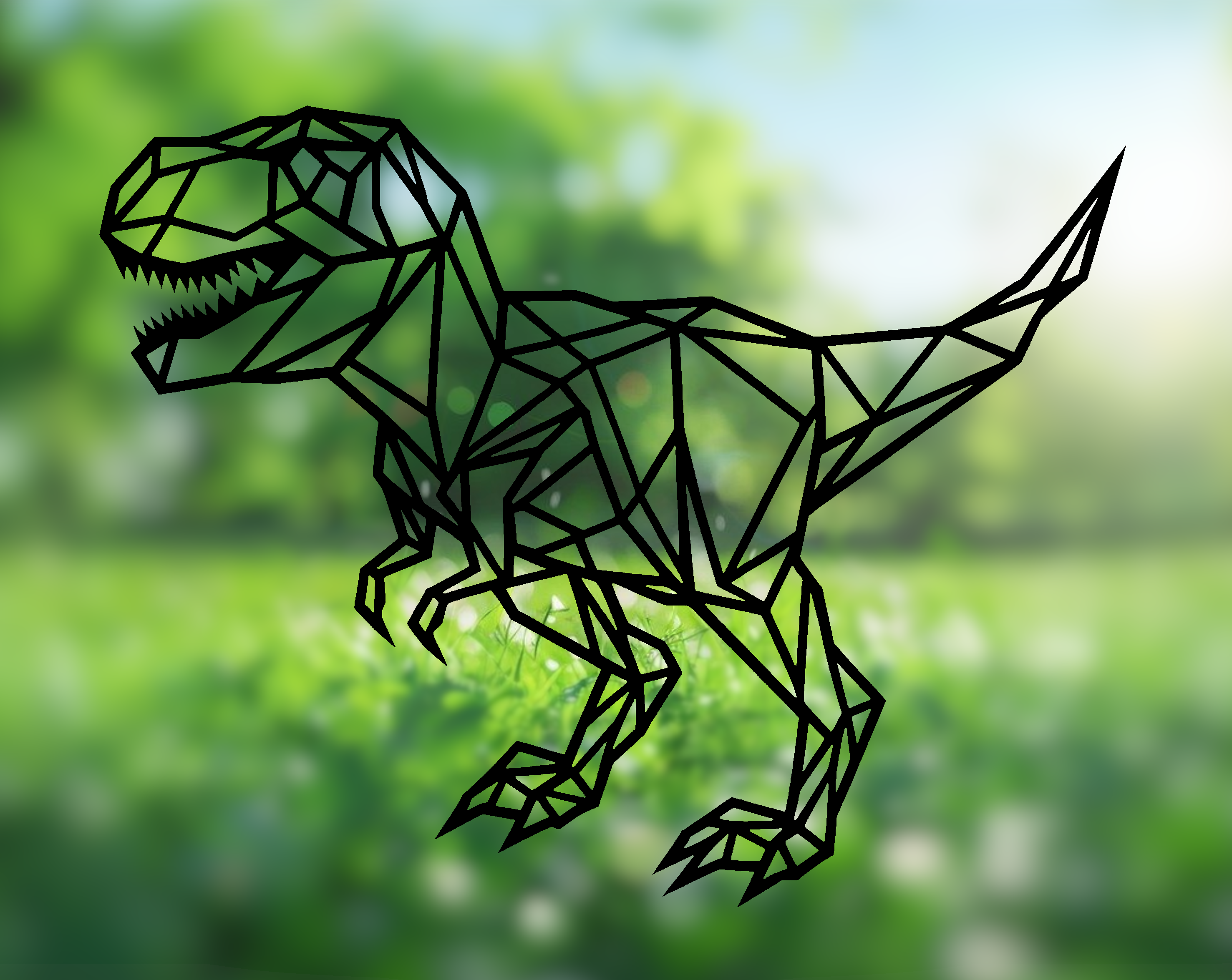 Geometric T-Rex dinosaur Wallart