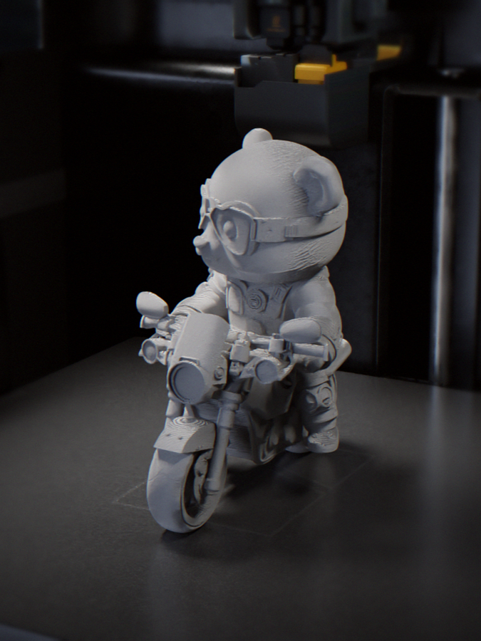 Bear Biker Figurine Animal 3D Printable 3D model