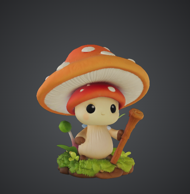 Cute Mushroom Forest Sprite – Chibi Toadstool Fantasy