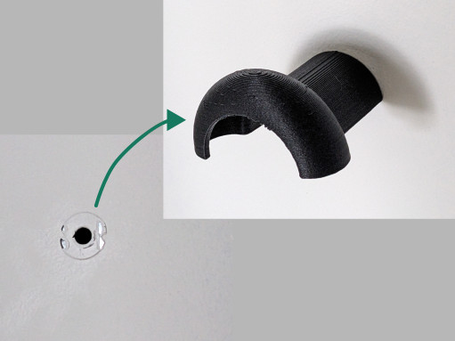 Expansion bolt hole to Hat Hanger