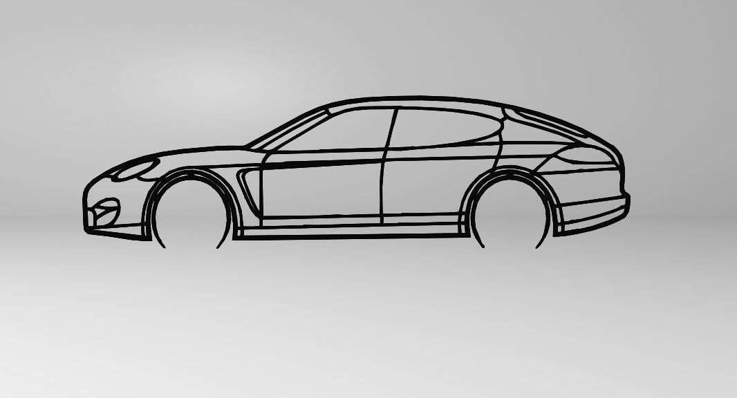 LINE ART PANAMERA, WALL ART PANAMERA, 2D ART PANAMERA, PORSCHE