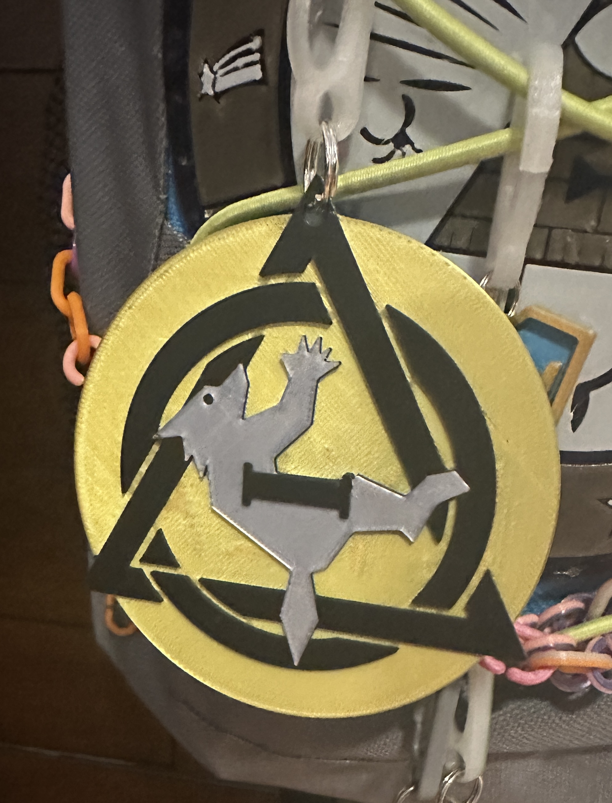 Therian badge, keychain with wolf, 4-5 color no AMS