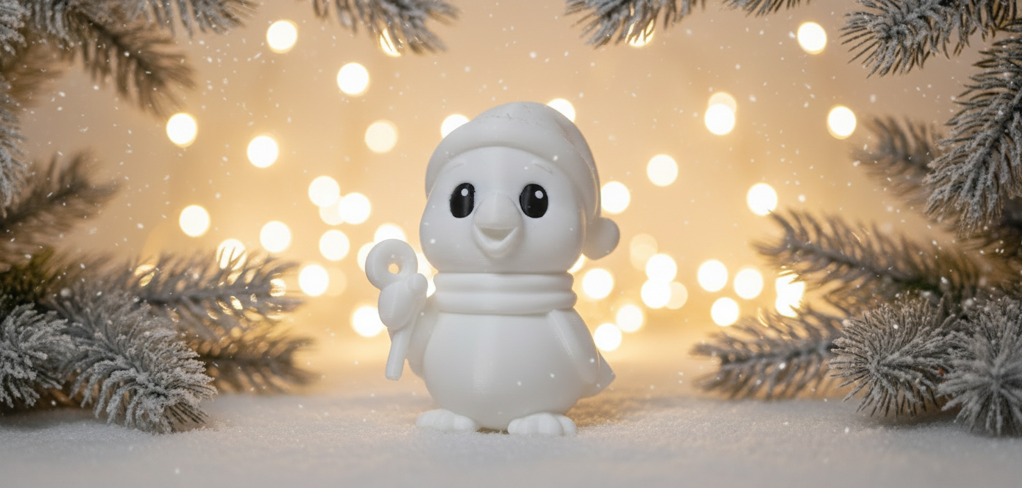 Penguin with Candy Cane Christmas Figurine