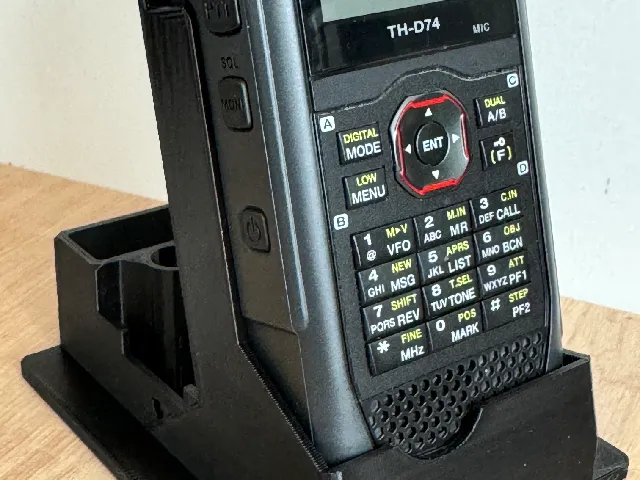 Desktop stand for Kenwood TH-D74 tranceiver (and some other HT)