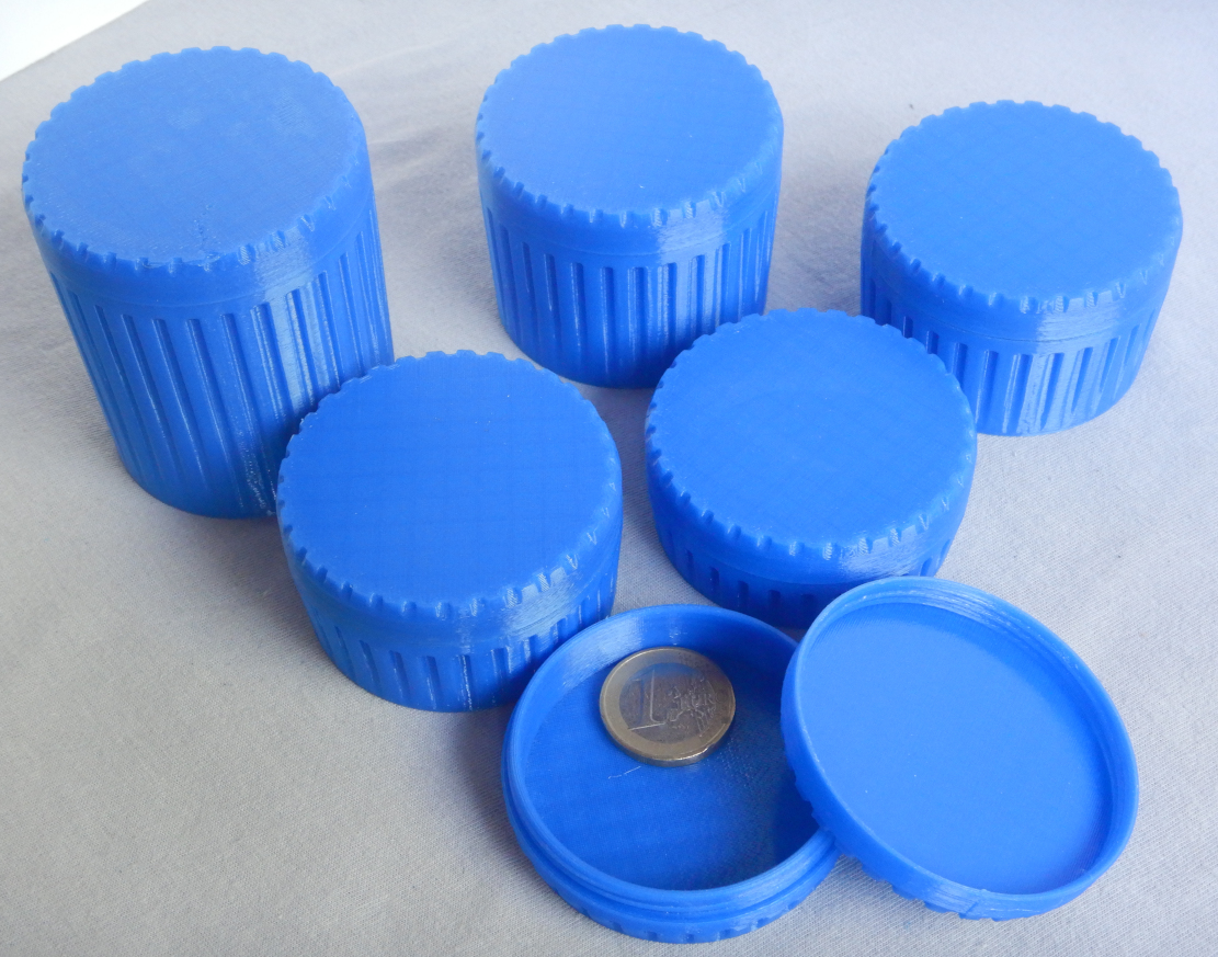 Dose D=52mm mit Schraubverschluß für Kleinteile; Can with screw cap for small parts diameter 52 mm