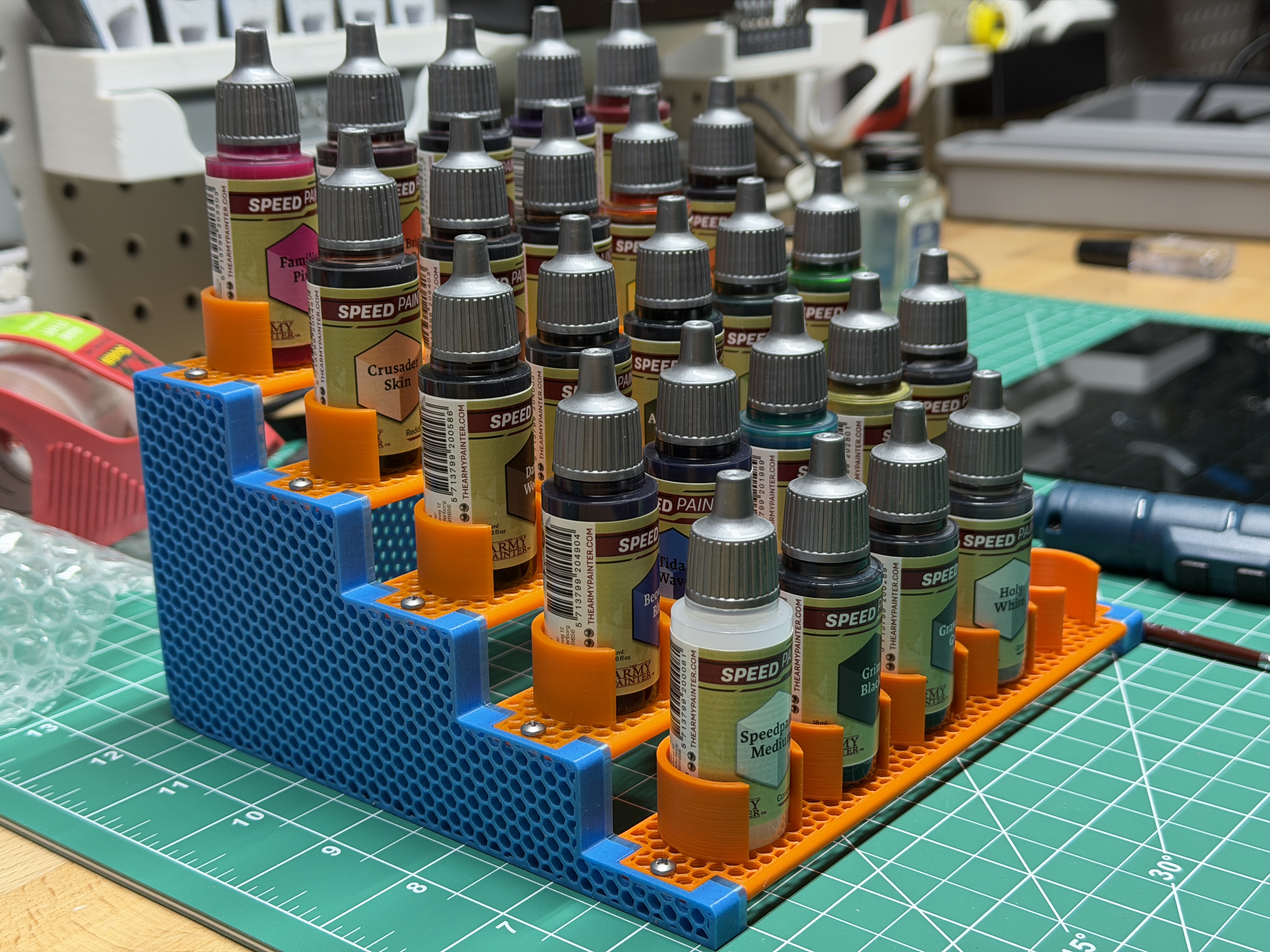 Modular holder/rack for miniature paints and brushes V3 — thumbnail 5