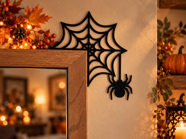 Halloween Spider Door Wall Art – Spooky Spider Decoration
