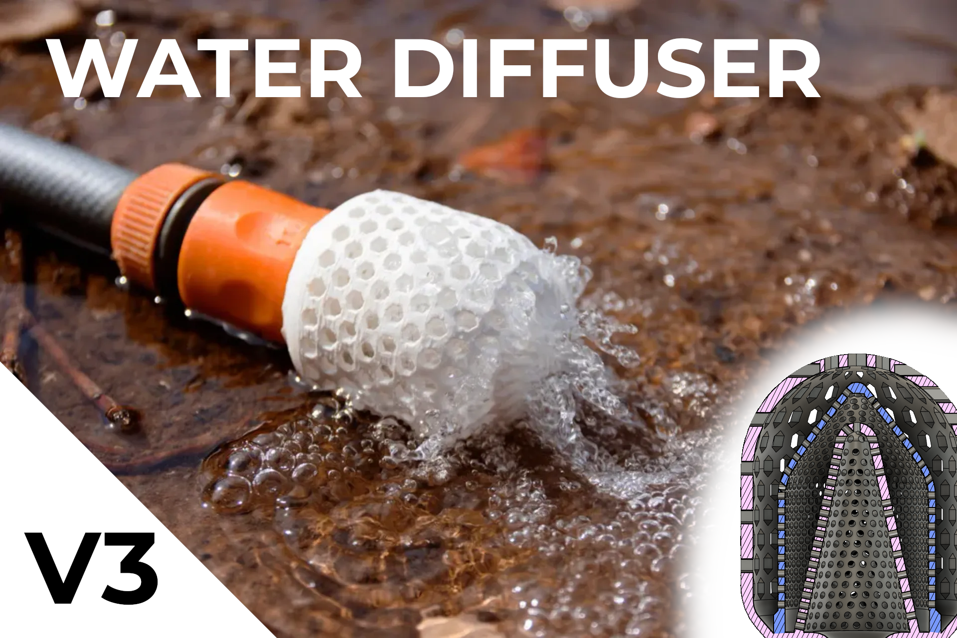 Water diffuser for water hose 3D model thumbnail