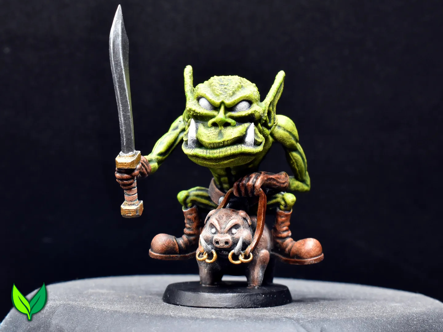 28mm Orc Hogrider of Vogland – Fantasy Cavalry Miniature (3D Print) by VogMan