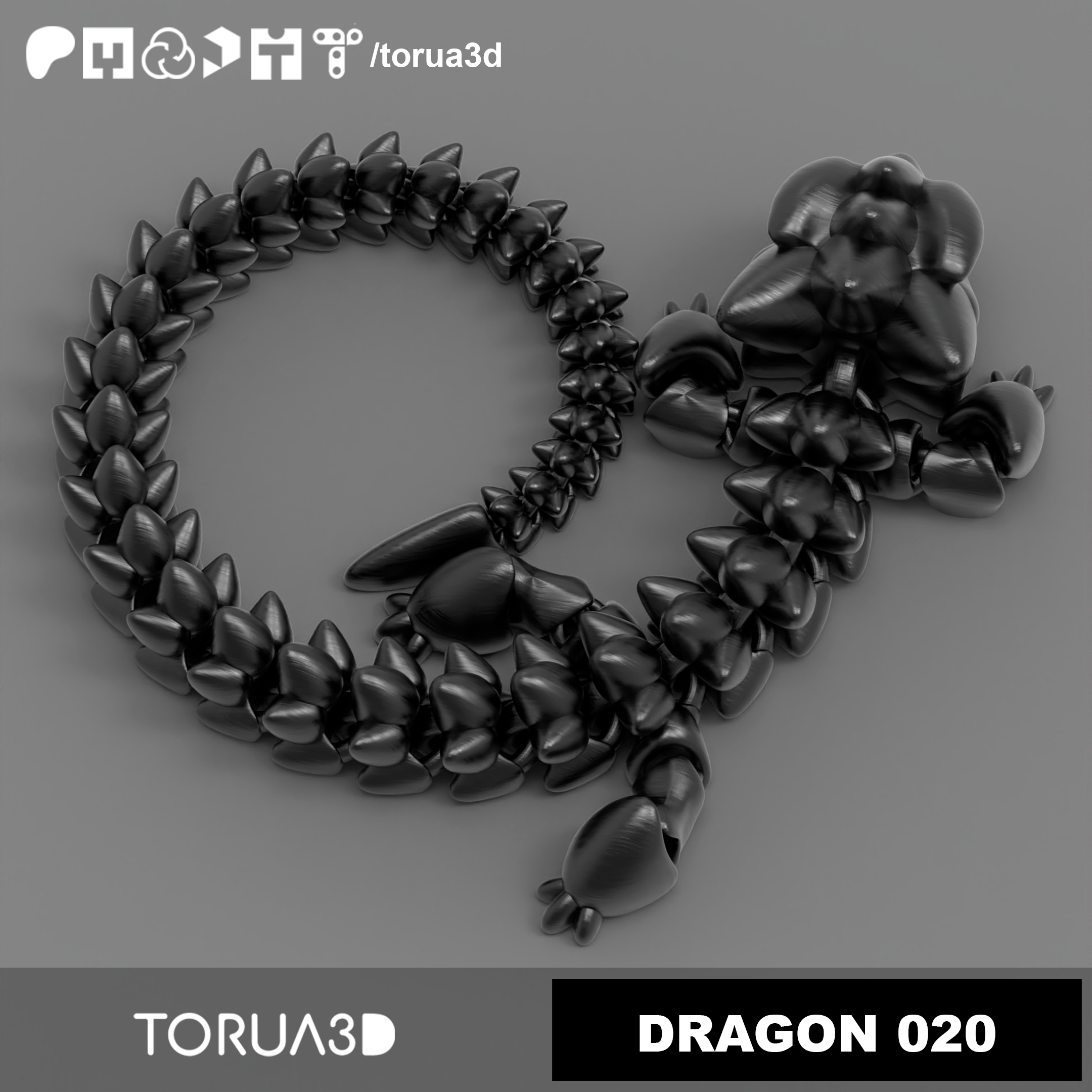 Articulated Dragon 020 by Torua3D | Printables Store