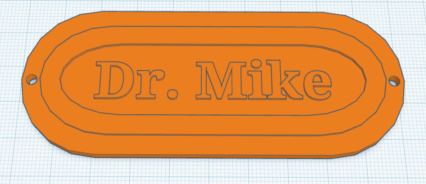 Entry Sign/Label with holes for two #5 screws (you will have to force thread the holes)